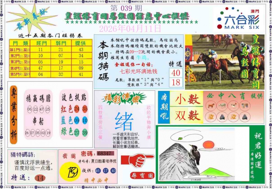 039期皇冠体育网马经图记录[图]